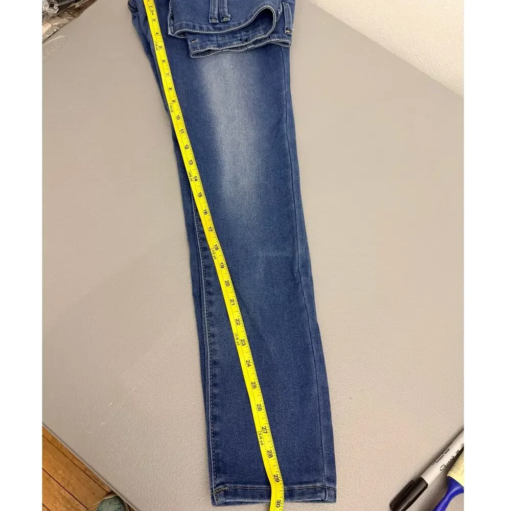Pink Label Denim Co High Rise Skinny Jeans Size 8 Stretch Blue Denim